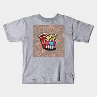 3D cinema popcorn movie night with friends Kids T-Shirt